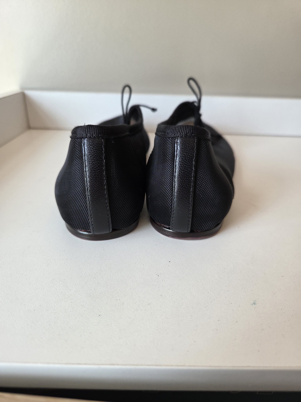 Loeffler Randall Black Sheer Mesh Ballet Flats with Bow - Picture 8 of 12